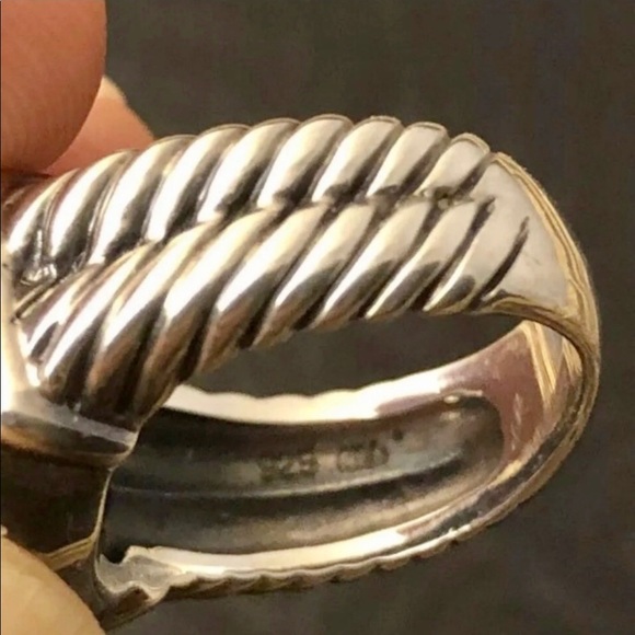 CNA Pranda Sterling Silver & 14K Smoky Quartz Ring Size 6 - Picture 7 of 7